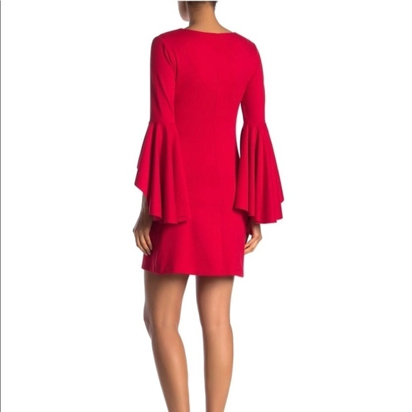 Bailey 44 Avalanche Bell Sleeve Ponte Knit Dress Red Size XS - Picture 2 of 6